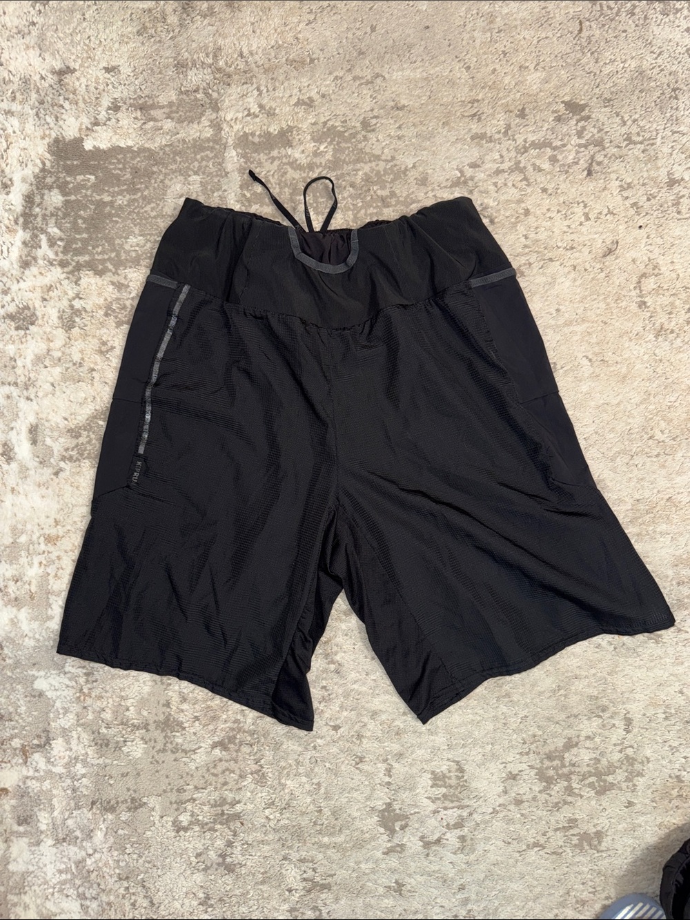 Kiprun Black Athletic Drawstring Shorts